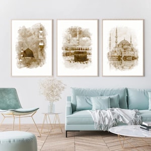 Set of 3 Digital mosque Prints |  | Allah, Muhammad SAW, Kaabah, Muslim Photography art | Digital Download Only