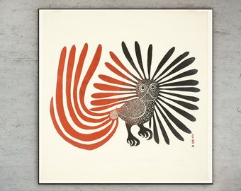 ENCHANTED OWL 11" x 14" art print by Inuit artist Kenojuak Ashevak 