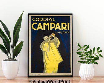 1920 250gsm A3 Art Deco Poster CORDIAL CAMPARI Italy 