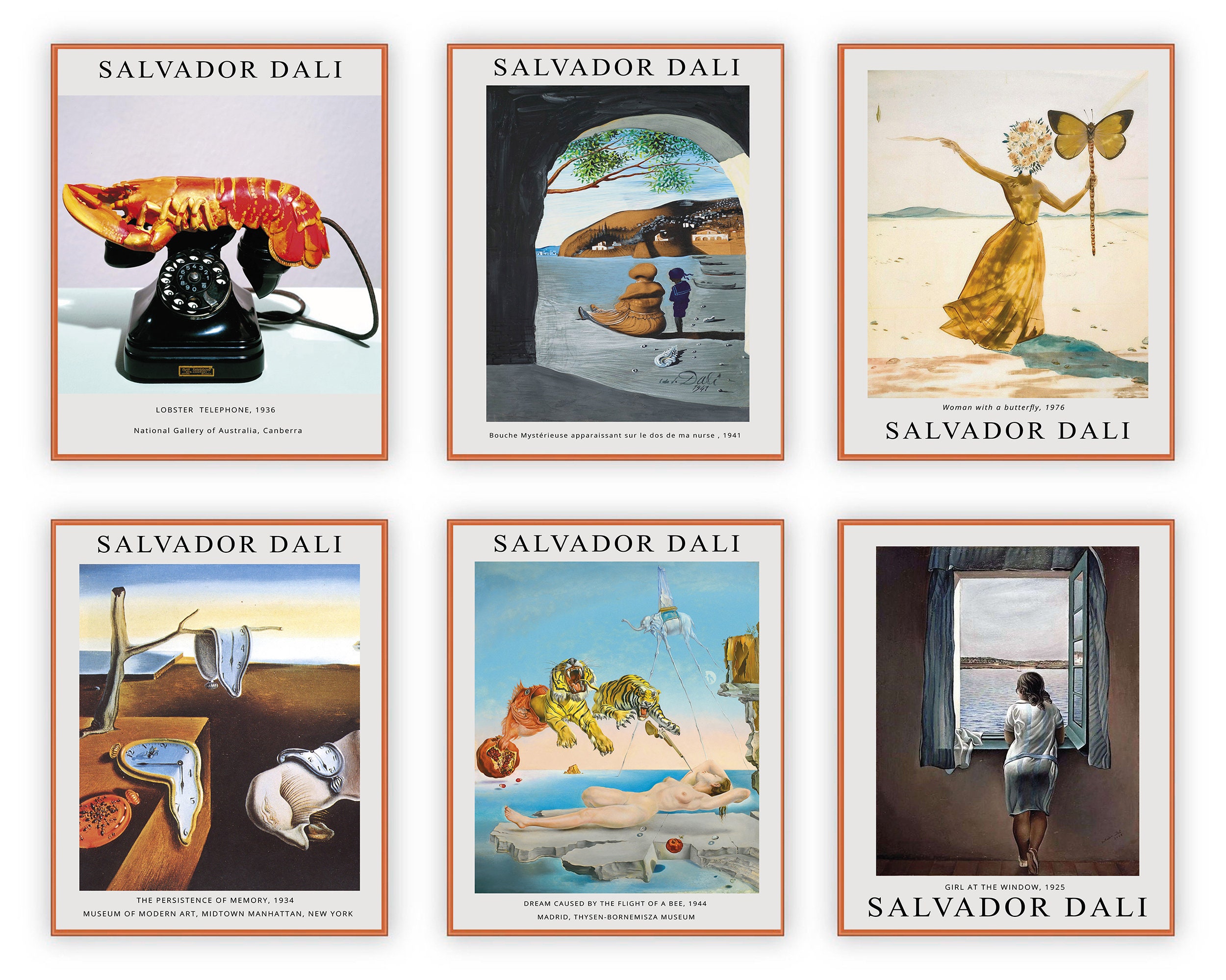 Lover hellige erotisk Salvador Dalì Print Set of 6 Salvador Dalì Poster Salvador - Etsy