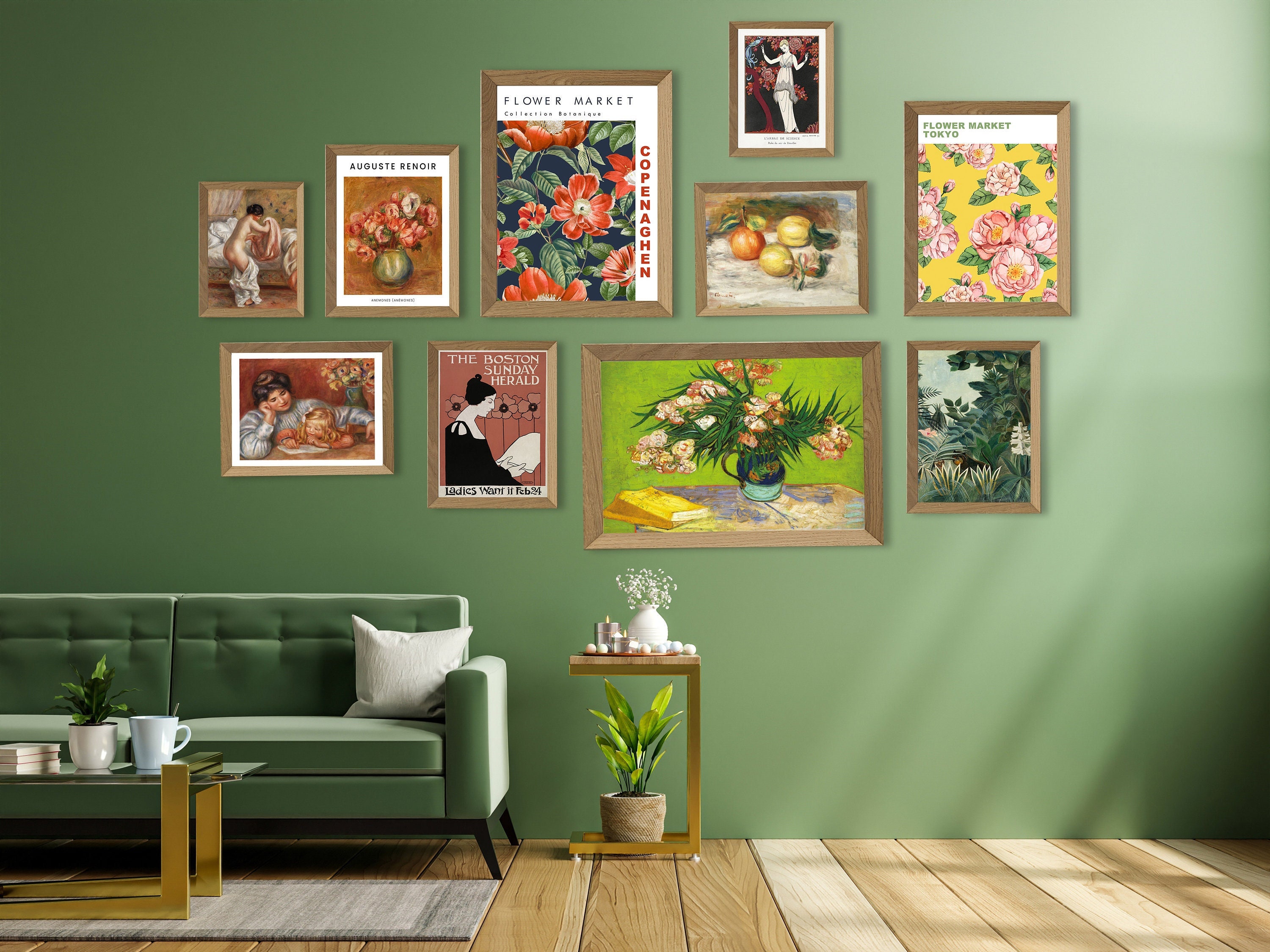 Gallery Wall Art Set of 10 Eclectic Print Set Botanical Wall Etsy
