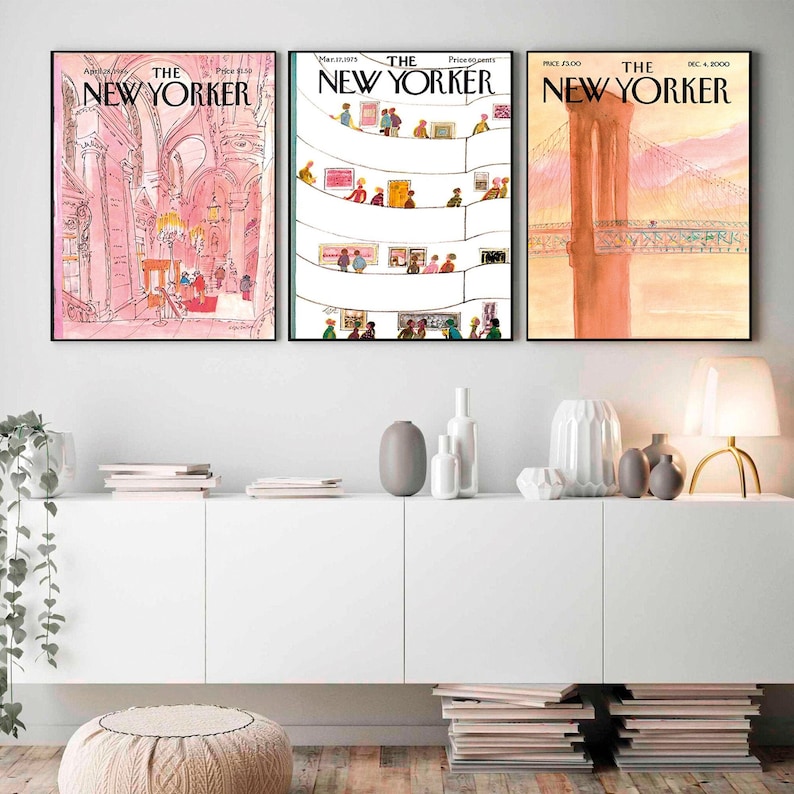 Set Of 3 The New Yorker Magazine Covers Posters For Soft image 1