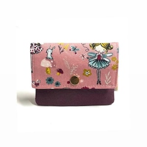 Kinder Geldbörse rosa | Stoff Geldbeutel für Mädchen | Mädchen Brustbeutel | Kinder Portemonnaie | Einschulungsgeschenk Mädchen Portemonnaie