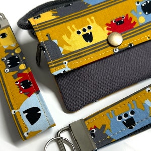 Geldbörse für Kinder Monster Motiv, Geld Täschchen Kinder Monster, Kinder Brustbeutel bunt, Geldbeutel mit Monster Motiv, Mini Portemonnaie