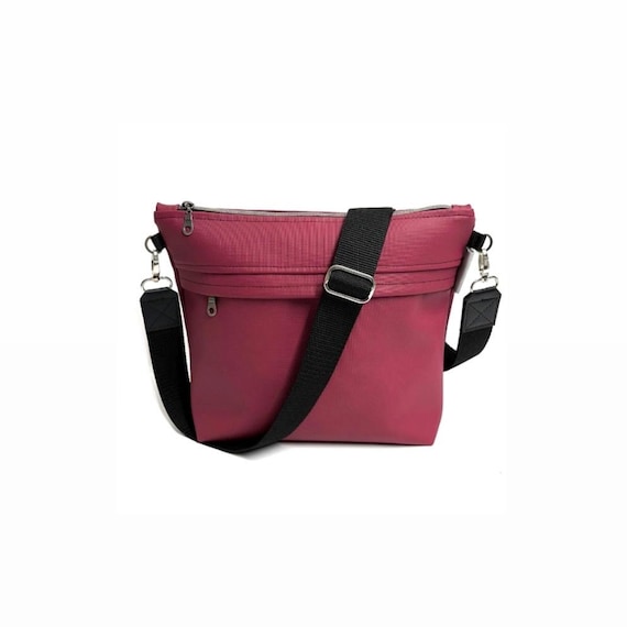 Cross Body Bag Damen beerenfarben, Crossover Tasche mit