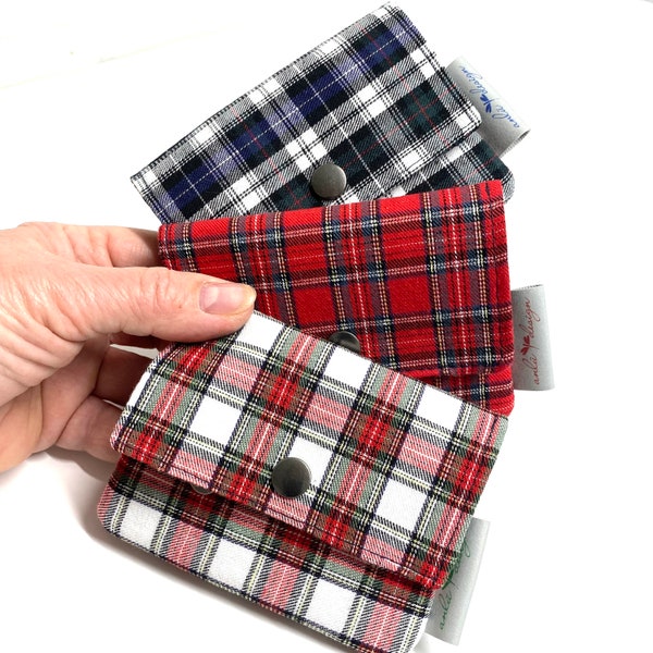 Karriertes Portemonnaie Damen | Geldbeutel Tartan Muster | Karo Täschchen | Minimalisitsche Geldbörse | Geldbörse karriert | Tartanmuster