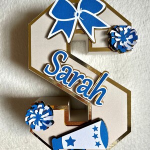 Cheerleader 3D letters, cheerleaders Birthday theme decor, cheer customized letters.