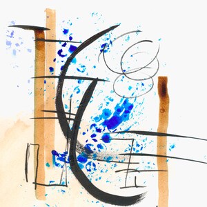 Dubbele kaart van originele inkttekening zonder titel, DIN A6, KTZ01