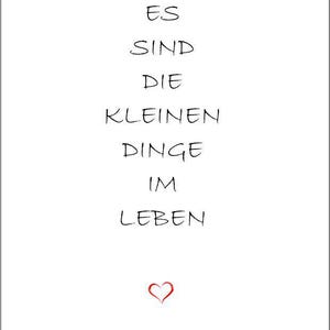 Kaart "Het zijn de kleine dingen...", dubbele kaart op fotopapier met envelop en inlegvel voor de tekst