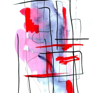 Dubbele kaart van originele inkttekening zonder titel, DIN A6, K 504-4