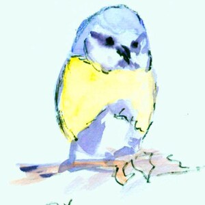 Kaart "Mees", dubbele kaart op aquarelpapier met envelop en inlegvel voor de tekst