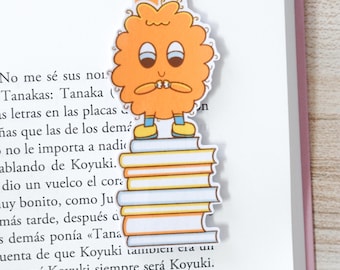 Cute Magnetic Bookmark Book Lover Pelusilla, Kawaii Bookmark, Reading Bookmark,  Handmade Bookmark, Gift for Readers, Books Stack