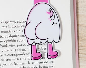 Cute Magnetic Bookmark Ghost Serena, Kawaii Bookmark, Handmade Bookmark, Reader Gift, Cute Stationery, Book Lover Gift