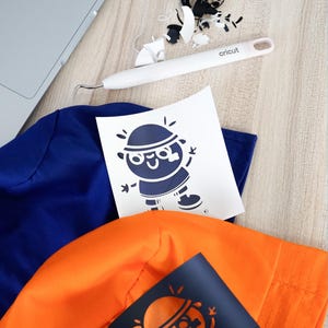 Cute Bucket Hat, Blue Hat, Orange Hat, Kawaii Illustrated Cotton Hat, Cozy Aesthetic Streetwear Accessory image 7