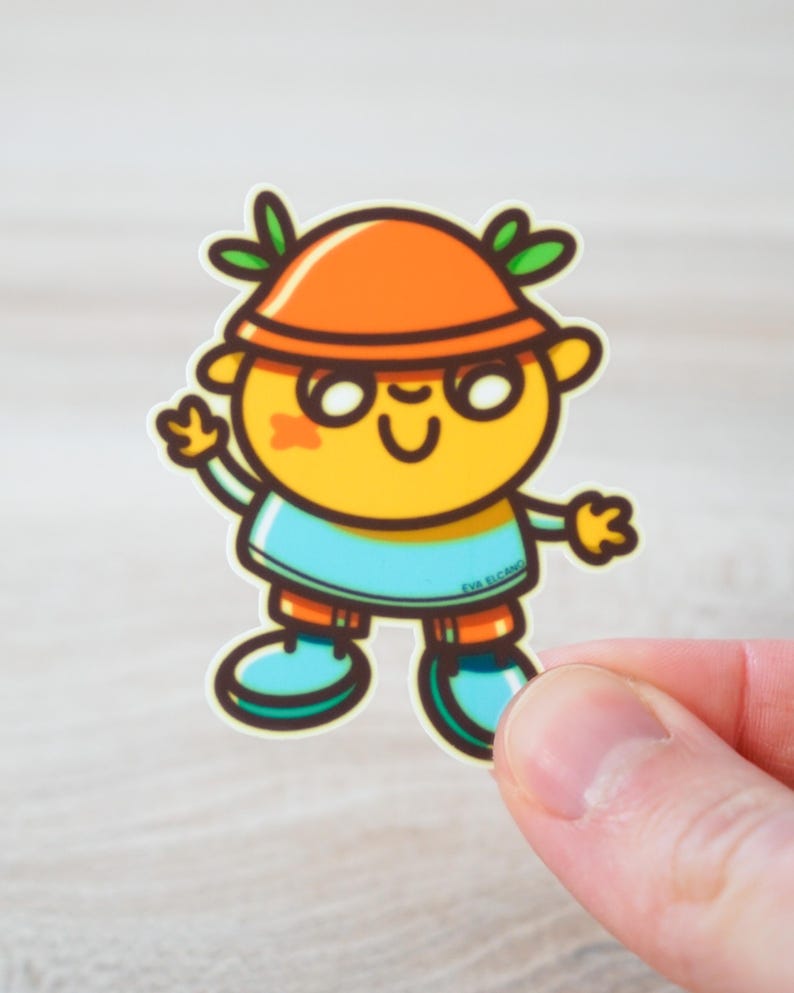 Cute Kawaii Sticker, Vinyl Character Sticker for Laptop, Water Bottle & Planner, Aesthetic Cute Decor image 1