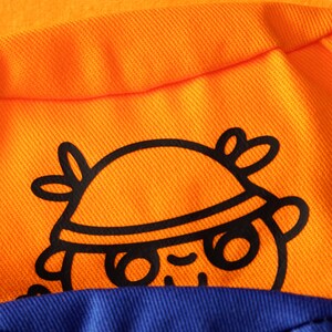 Cute Bucket Hat, Blue Hat, Orange Hat, Kawaii Illustrated Cotton Hat, Cozy Aesthetic Streetwear Accessory image 5