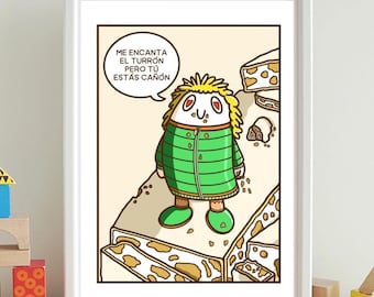 Cute Christmas Art Print, Original Christmas Gift, Christmas, with Humor, Nougat Illustration, Limited Edition
