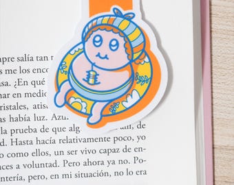 Cute Magnetic Bookmark Lucas, Kawaii Bookmark, Handmade Bookmark, Reader Gift, Cute Stationery, Book Lover Gift