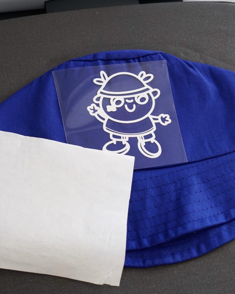 Cute Bucket Hat, Blue Hat, Orange Hat, Kawaii Illustrated Cotton Hat, Cozy Aesthetic Streetwear Accessory image 9