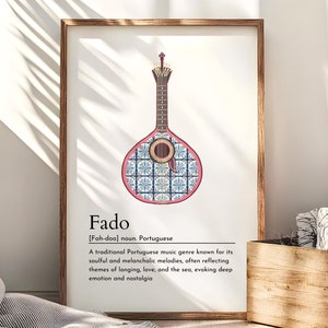 Fado Portugal kunst aan de muur, Saudade Portugese print, tegels kunst Lissabon, aquarel kunst aan de muur, Lissabon reisposter illustratie, keuken print