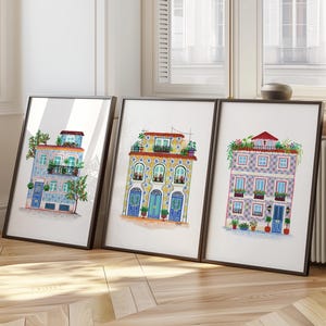 Huis kunst aan de muur Lissabon, Portugal muur galerij set, tegels kunst Lissabon Porto, reisposter, Portugese print, mediterrane keuken decor cadeau