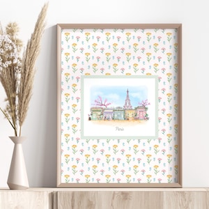 Paris Cafe Print, French Patisserie Wall Art, Bakery Poster, Kitchen Print, Pink Girly Wall Art, Spring and Summer Cottage Core home decor