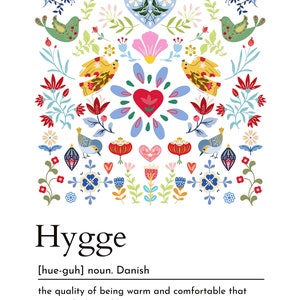 Scandinavian Definition print set of 3, Hygge art, Lagom, Koselig, folk art, Nordic Home Décor, Swedish Word, Danish word, Norwegian word image 6