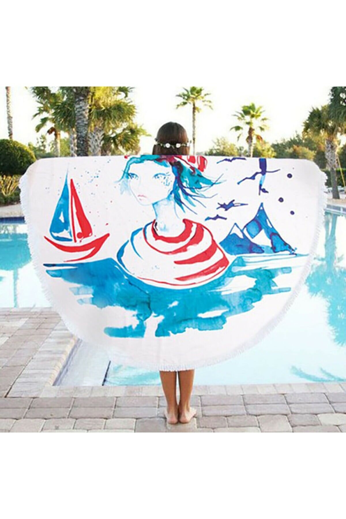 Rounded Beach Towel 150 cm in diameter 60Cotton 40Micro Etsy