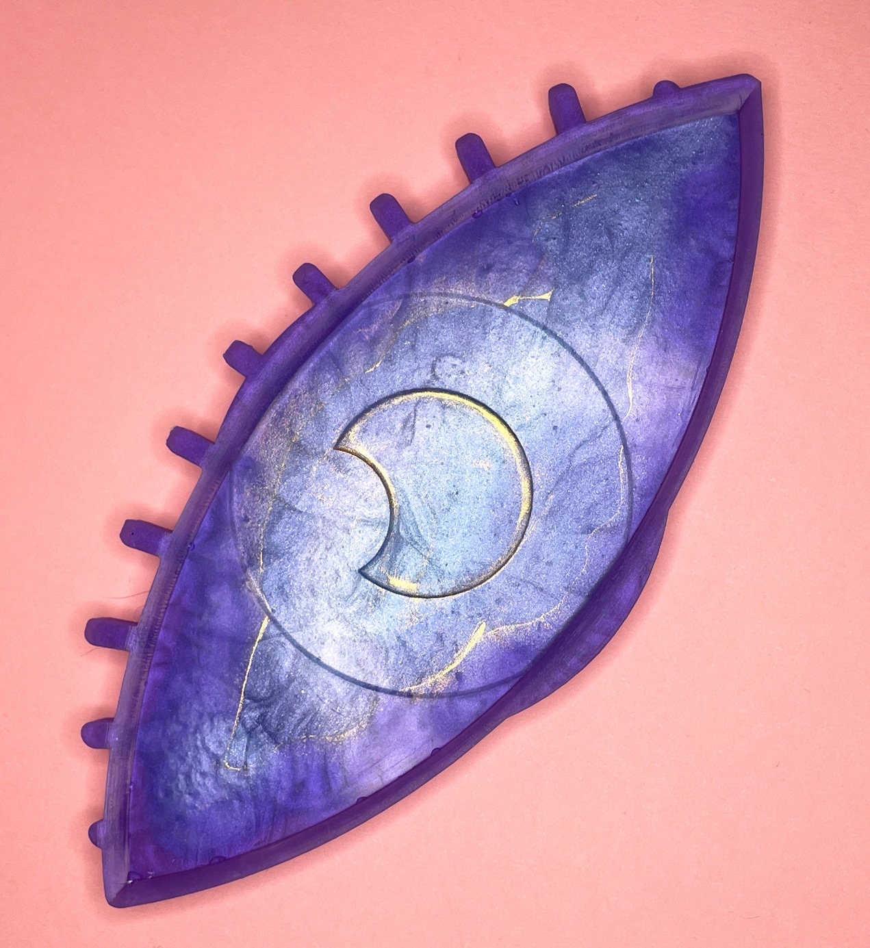 Vide Poche en Silicone Violet Antidérapant Forme d'oeil
