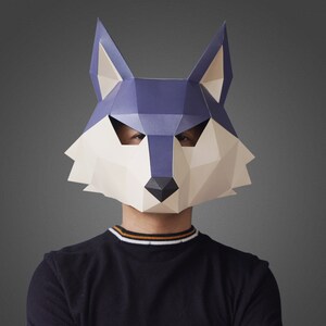 Wolf Mask Papercraft PDF SVG Template Low Poly Mask 3d - Etsy