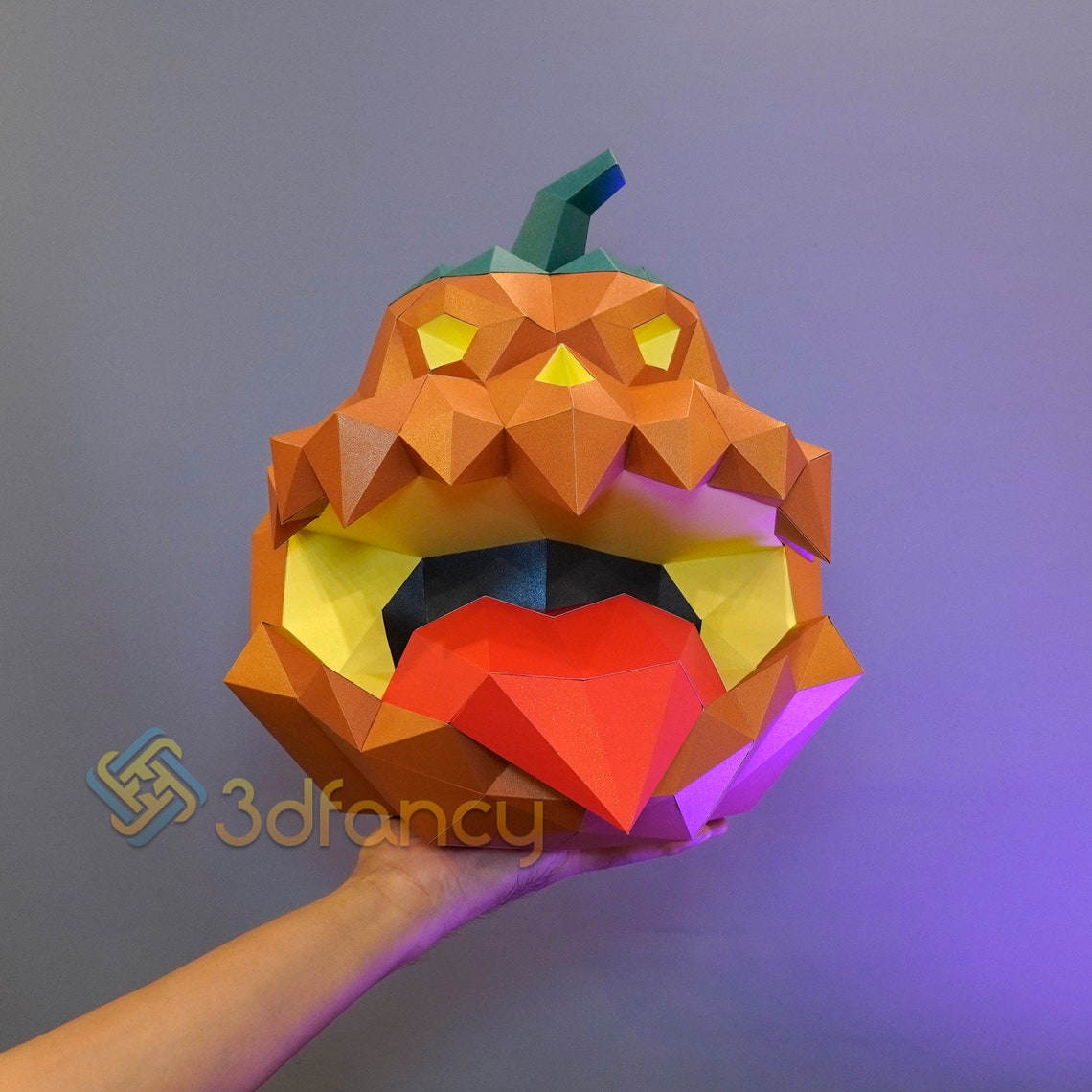 Pumpkin 3D Papercraft PDF SVG Silhouette Studio Template 3D - Etsy