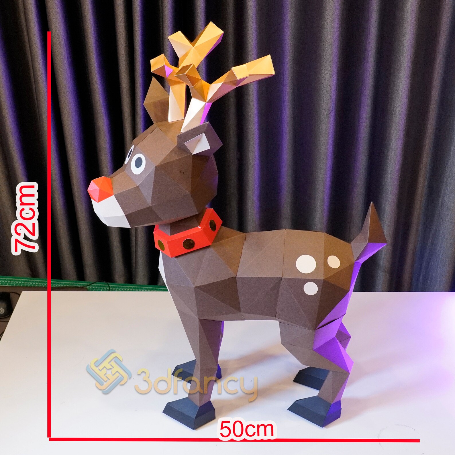 Reindeer Papercraft 3D Rudolph Paper Craft PDF SVG Template | Etsy
