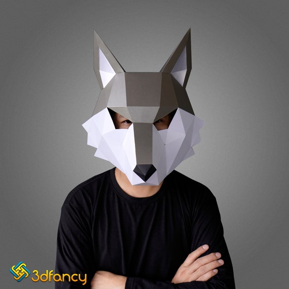 Wolf Mask Papercraft PDF SVG Template Low Poly Mask 3d - Etsy Israel