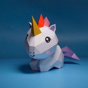 Unicorn Cute Papercraft PDF SVG Template Compatible With - Etsy