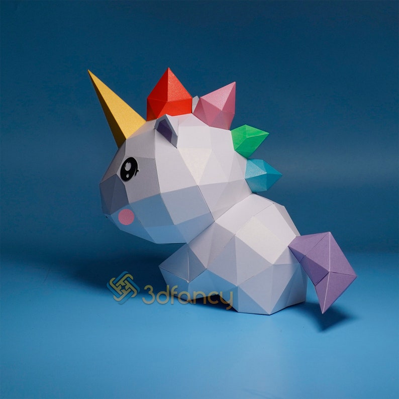 Unicorn Cute Papercraft PDF SVG Template Compatible With - Etsy Canada