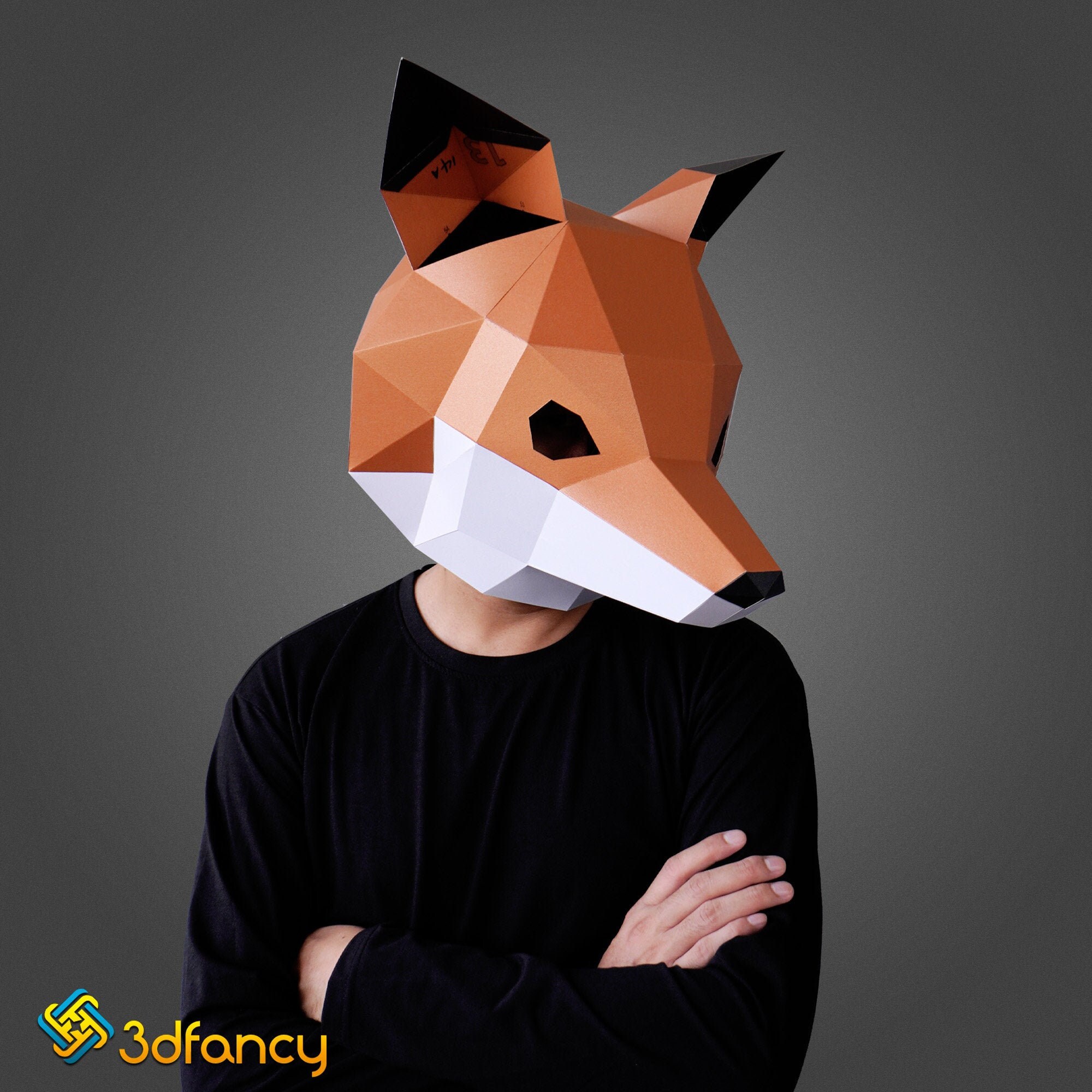Fox Mask Papercraft Mask Template Fox Paper mask PDF SVG Etsy