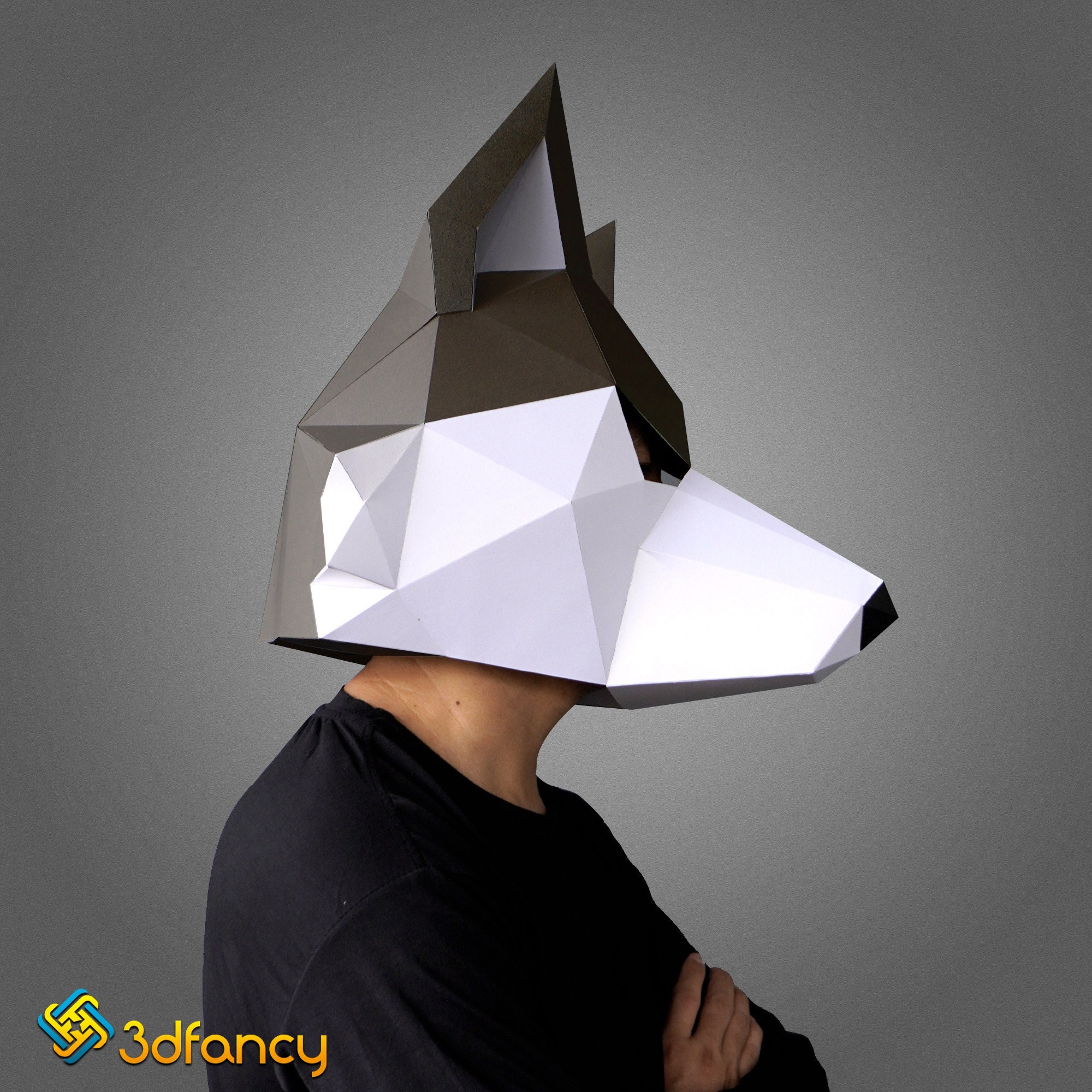 Wolf Mask Papercraft PDF SVG Template Low Poly Mask 3d - Etsy Canada