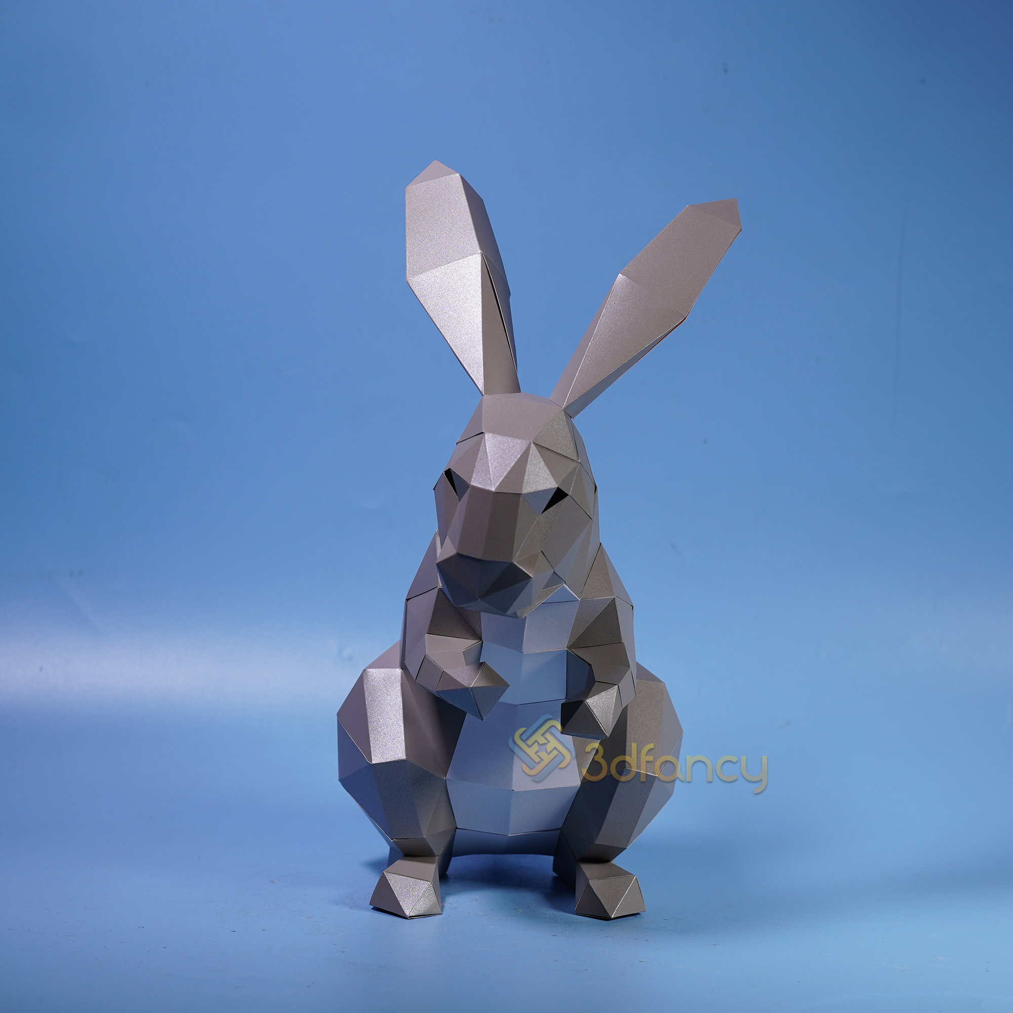 Rabbit Standing 3D Papercraft PDF, SVG Template for DIY Bunny Rabbit ...