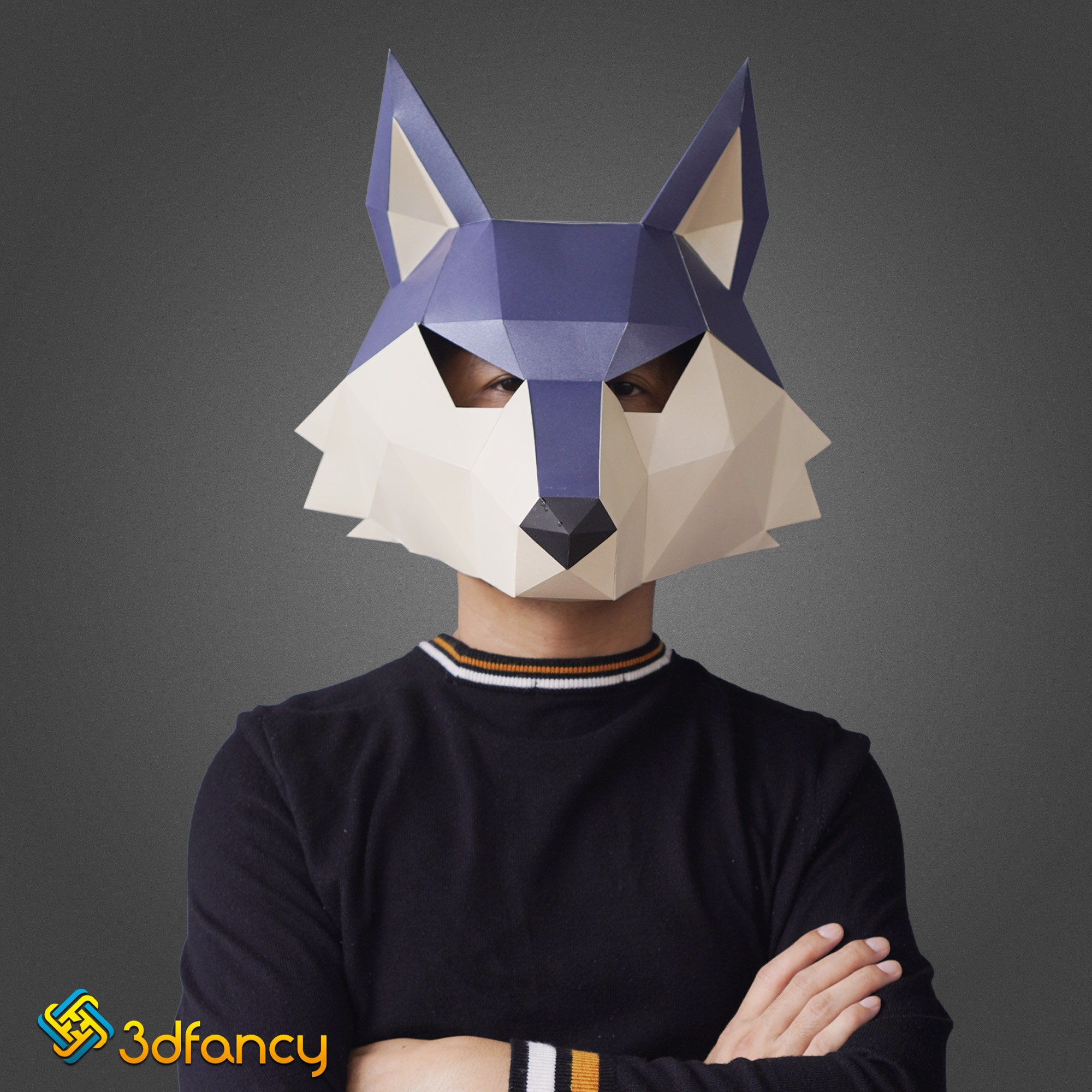 Wolf Mask Papercraft PDF SVG Template Low Poly Mask 3d - Etsy Canada