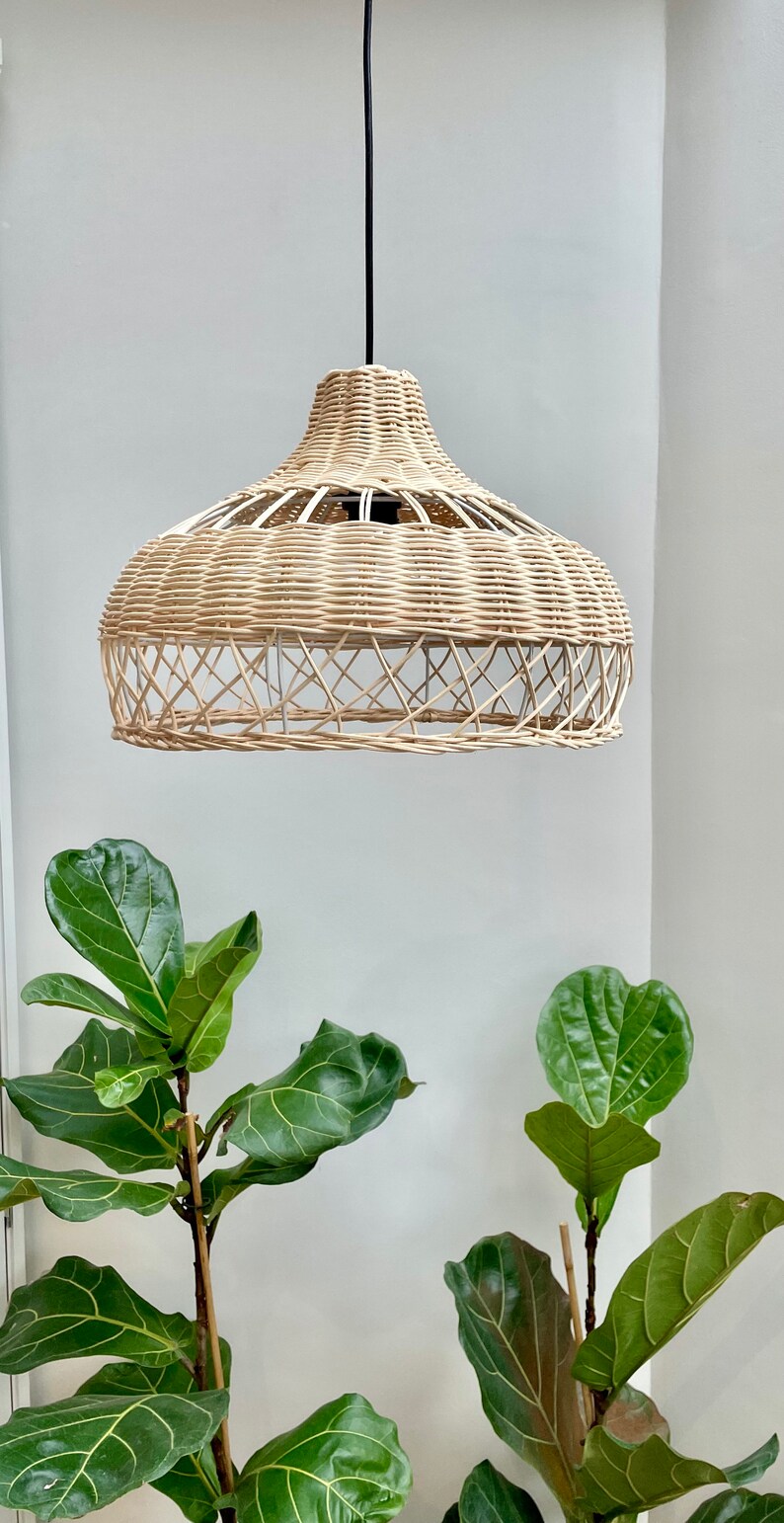 Natural Rattan Pendant Lights Etsy UK