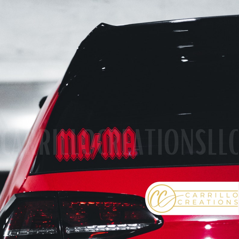 Mama ACDC Decal - Metallic Lightning Bolt Vinyl Sticker - Etsy