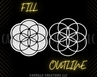 Seed of Life Decal, Sacred Geometry Vinyl Sticker, Spiritual Decor