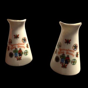 1970s Pennsylvania Dutch Country Souvenir Miniature Ceramic Pitchers (2 available)