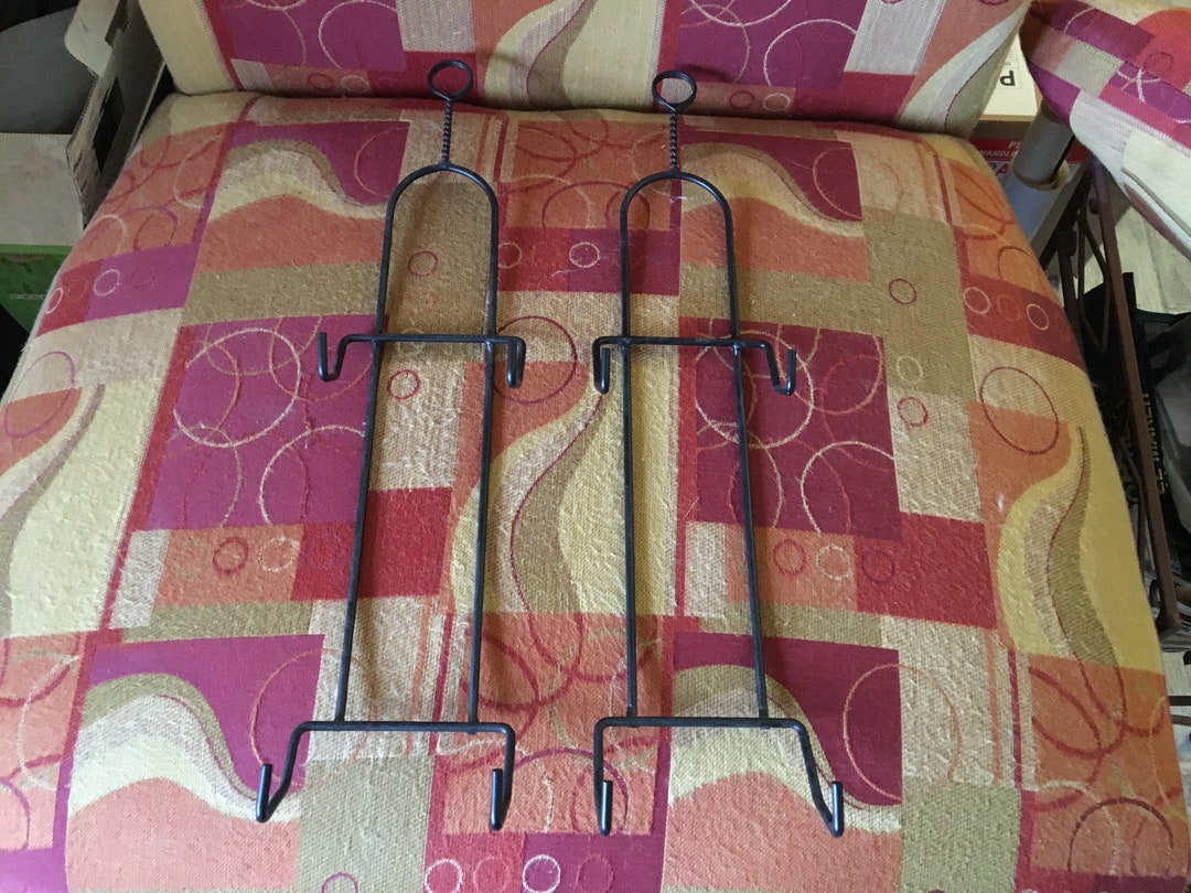 1970s Black Wrought Iron Plate Wall Holders Home Décor 2 Available Etsy