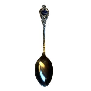 1980s Netherlands, Holland Blue Delft Windmill (with ceramic shield) Silver-plated Spoon
