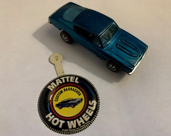 HOT WHEELS Mattel Vintage Redline FORD J CAR Tin Button Badge NICE 