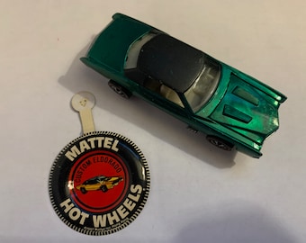 1968 Mattel Hot Wheels Redline Custom Eldorado in Green with Collector’s Badge