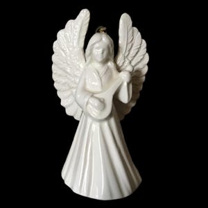 1989 Retired, Collectible Lenox China Angel Playing a Mandolin Ornament