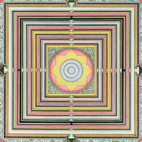 Dharmadhatu Mandala Thangka Art Print on Cotton Paper - Etsy