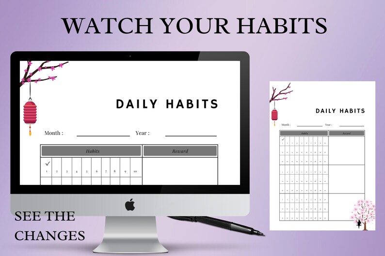 Daily Habit Tracker PRINTABLE Planner AND Habit Tracker Etsy